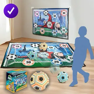Soccer Pattern Wall Mounted Velvet Target, 1 Set Indoor Football Toy, Football Blanket with Football, Shooting Practice Sports Toy, Outdoor Toy,Boys & Men gifts, Soccer Goal Net