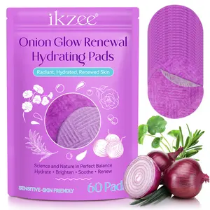 ikzee Onion Glow Renewal Pads contain niacinamide and a multi-molecular hyaluronic acid complex. These daily moisturizing tablets even out skin tone and plump up the skin. Moisturize
