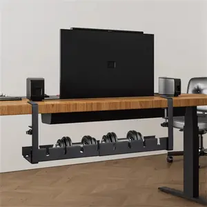 1pc  Cable Management Under Desk, No-Drill Cable Basket Metal, Adjustable Cable Management Tray