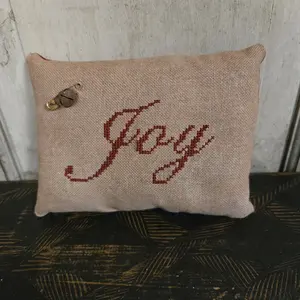 Joy Cross Stitch Pillow