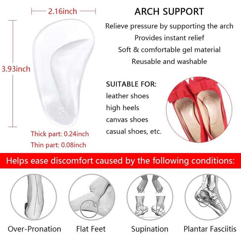 Zioiaoro 16Pcs Heel Cushion Soft Inserts, Gel Pads for Loose Shoes, Prevent Rubbing Blisters, Forefoot Pads, Arch Support, Heel Grips Liners Protectors, Ball of Foot Cushions, for Pain Relief Bunion