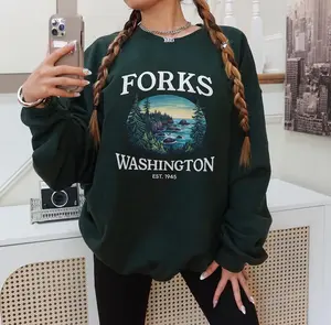 Forks WA Crewneck, Vintage Forest Sweatshirt, PNW Apparel