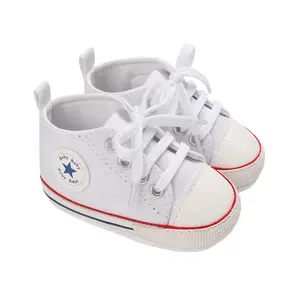 Canrulo Girls Boys Patchwork Canvas Shoes, Anti-Slip Soft Sole Flat Sneakers for First Walkers