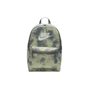Nike Rendered Design Zipper Closure Recycled Polyester Backpack for Men and Women in Olive Halo, Smoke, Grey, and Summit White