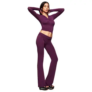 i.m.g.i.a Blare Trackpant Purple Color | Women’s Soft Fabric Elastic Waist with Logo Detail