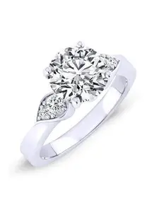 Hibiscus - Round Moissanite Engagement Ring