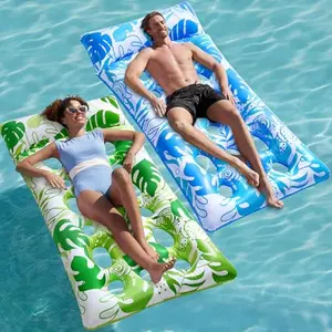 SLOOSH 2-Pack Inflatable Pool Floats Mat - XL Pool Floaties Adults Size with Headrest, Sun Tanning Raft Lake Beach Swimming Pool Party Toys Floating Lounge Above Water Keep Cool