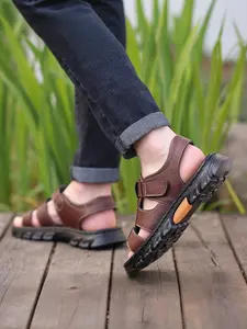 Unisex PU Thick Sole Sandals, Anti-Slip Breathable Beach Shoes, Minimalist Style Outdoor Water Hiking Shoes, All Seasons