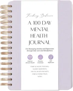FINDING  A 100-DAY Mental  Journal  Daily Journal with Prompts for Mindfulness, Self-Care &    & Depression