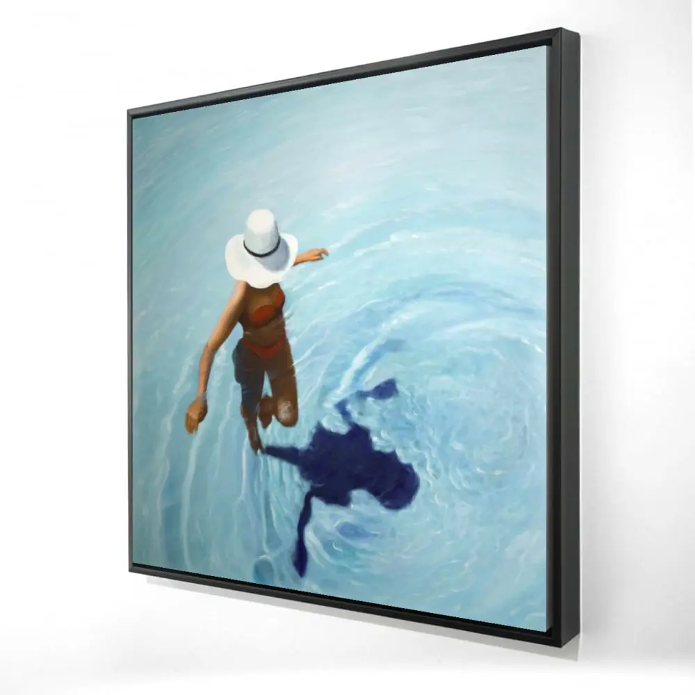 212 MAIN 24x24 in. Framed Coastal Wall Artwork - Sandy Exotic Waves Sea Escape Photo, Ready-to-Hang, Home Decor Accessories for Bedroom, Poster & Print