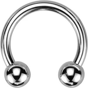 18-00GA ASTM F-136 Implant Grade Titanium Internally Threaded Ball Ends Circular Horseshoe Barbell