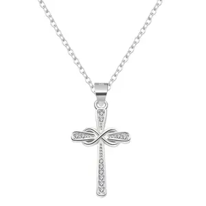 Pure S925 Sterling Silver Moissanite Diamond Cross  Necklace Infinity Pendant Religious Jewelry Christian Baptism Gift Jewelry Cross-Desig Fashion Jewelry Cubic Zirconia 925 Sterling Silver Pendant Necklace Gift for Women Girls