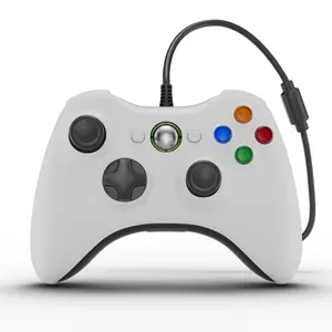 Game Controller For Xbox 360/PC Windows, 5.9ft Cord, USB connection, Enhanced chip, Upgraded Joystick, Double Vibration, Gaming , Wireless, White/Black