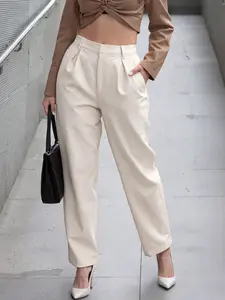 Women's High Waist Slimming Suit Pants, Elegant Design, Suitable for Office Work, Business, Everyday, All Seasons Fashion