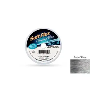 Soft Flex 49 Strand .019 Inch Beading Wire Original Satin Silver - 100ft