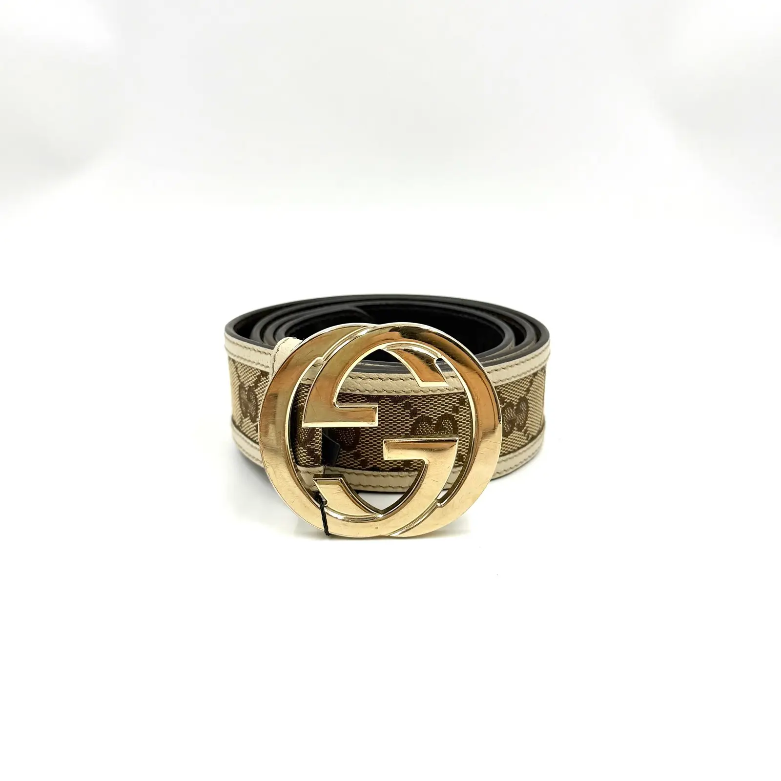 Pre-owned HZ 6247 Gucci Beige Belt 26.07.11