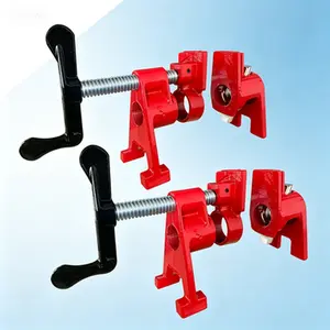 Professional Heavy Duty H-Style Pipe Clamp 2-Pack - 3/4 Inch Size for Woodworking, Carpentry, Home Improvement, and DIY Projects - Reusable Clamping Tool Set with Secure Grip