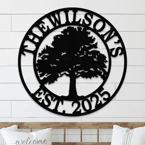 Personalized Tree of Life Metal Name Sign - Custom Family Wall Art