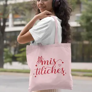 Mis Tiliches Tote Bag – Funny Latino Mexican Everyday Canvas Cotton Bag Bolsa Chistosa