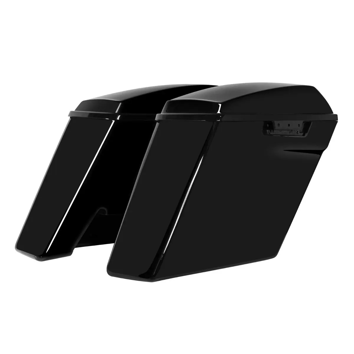 Vivid Black Dual Blocked Extended 4" Stretched Saddlebags for Harley® Touring '14-'25