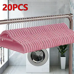 Durable High Density Velvet Hangers, Load-Bearing Non-Slip Seamless Clothing Hangers, Stackable Storage for Wardrobe and Balcony Drying Use