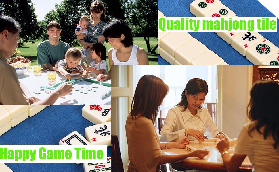 Cedilis Chinese Mahjong Game Set with 146 Large Tiles(1.4", Ivory), 2 Dice and Red Carrying Case for Chinese Style Game, Family Gathering Cedilis Chinese Mahjong Game Set with 146 Large Tiles(1.4", Ivory), 2 Dice and Red Carrying Case for Chinese Style Game, Family Gathering