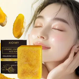 Kojic Acid Turmeric Lemon Soap, Deep Cleanses, Refreshes, Controls Oil, Brightens Skin Tone, Rich Foam, Natural Ingredients