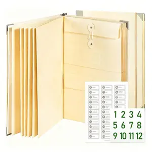 Vacuum Flask, Manila Accordion File Organizer with Document Pockets for Passports, Birth Certificates & Important Papers - Office & Home Storage Solution
