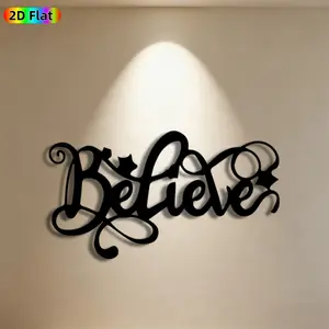 1pc Believe Metal Wall Art, Inspirational Believe Statue Mural, Ideal Gift for New Year, Easter, Inspirational Decor Enthusiasts, Weather-Resistant Metal Wall Decor Wall Sculptures, Perfect for Home Wall & Garden Fence Believers
