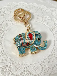 Fashionable Alloy Keychain - Cute Elephant-Shaped Alloy Bag Accessory, Rhinestone Keychain, Key Charms, Ideal Small Gift or Pendant