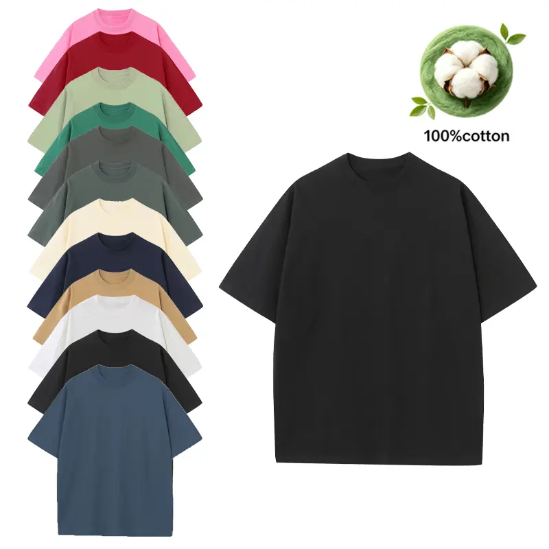 1 Pack Men's 230GSM Heavyweight 100% Cotton  Solid Color Crew Neck Basic Tees Soft Fade Proof Durable Unisex Casual Tops for Everyday Wear Streetwear Loungewear party birthday  Acid  T-Shirts Quick-Dry Moisture-Wicking Washed wrinkle-resistant fabric
