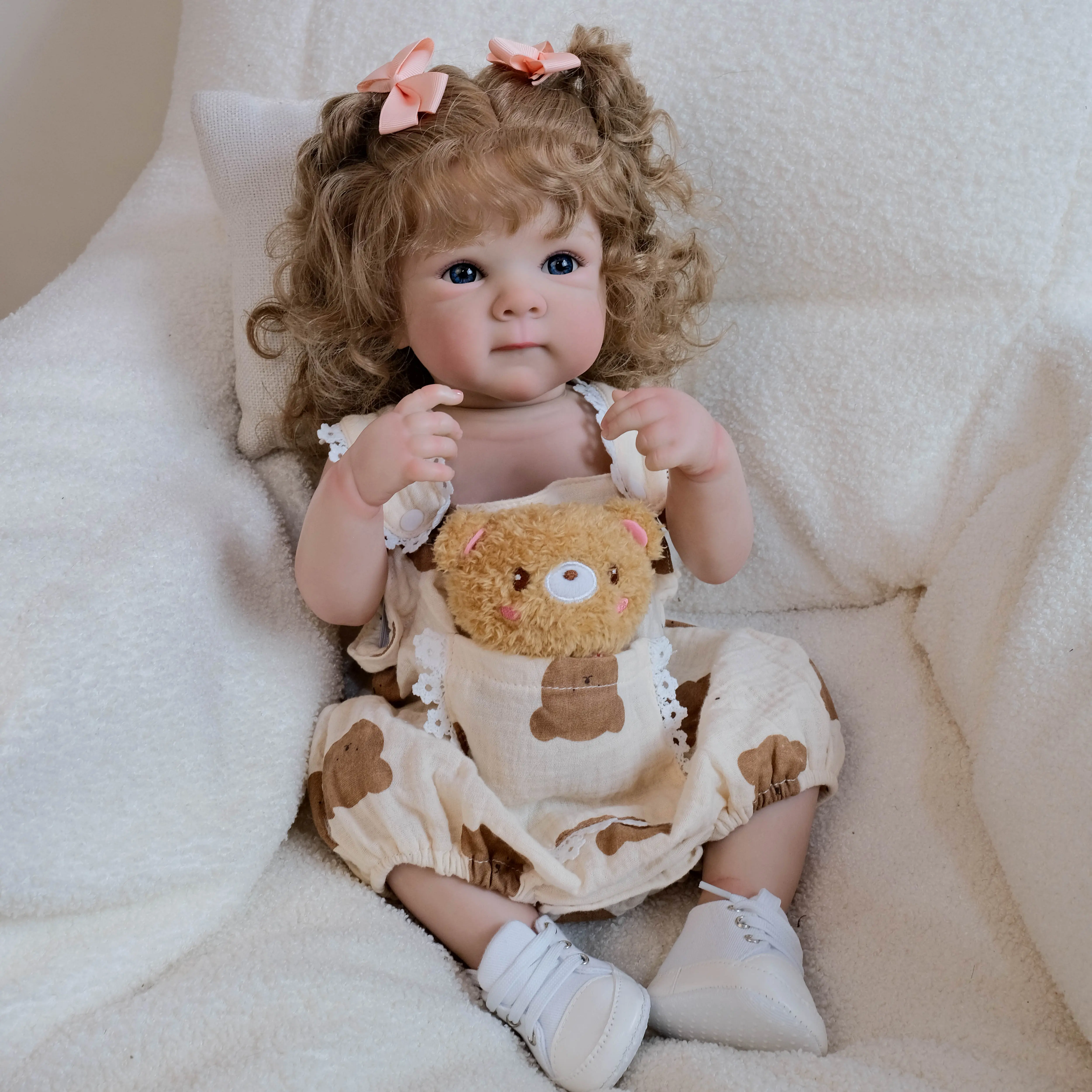 Reborn Baby Doll 18Inch 45cm Girl Full Body Vinyl  Lifelike Newborn Baby Doll Rooted Hair Real Life Baby Doll Toy Gift For Age3+