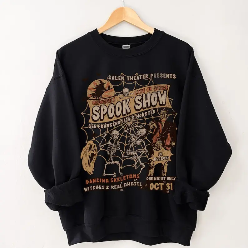 Retro Monster Mash Sweatshirt, Spooky Halloween Crewneck Sweater