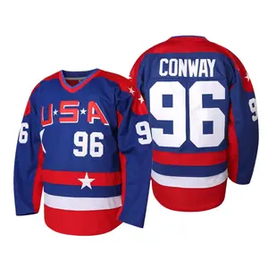 Mighty Ducks Jersey Movie Ice Hockey Jersey S-XXL Charlie Conway #96 Adam Banks #99, 90S Hip Hop Clothing for Party