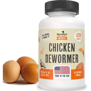 Roosty's Naturals De-Wormer for Chickens |   120 Count |   All-Natural Formula |   US-Made Chicken Wormer, Poultry De-Wormer |   Chicken Medicine Supplies to Relieve and Safeguard from Worms