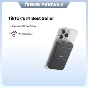 Anker Magnetic Power Bank, Built-In Foldable Stand, USB-C Port on the Side, 5,000mAh Capacity, Perfectly Compatible with iPhone 17/16/15/14/13 Series