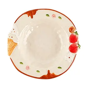 GLAZE STORY Shanghai Sweetheart Series Ceramic Dinner Plate - 9.25 Inch, Versatile for Entrees, Appetizers, and Western Cuisine