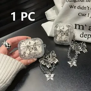 Butterfly Hanging Chain Earphone Box for AirPods, Stylish Protective Case, Earphone Protective Cover, Durable Accessory for Daily Use, Perfect Gift Idea