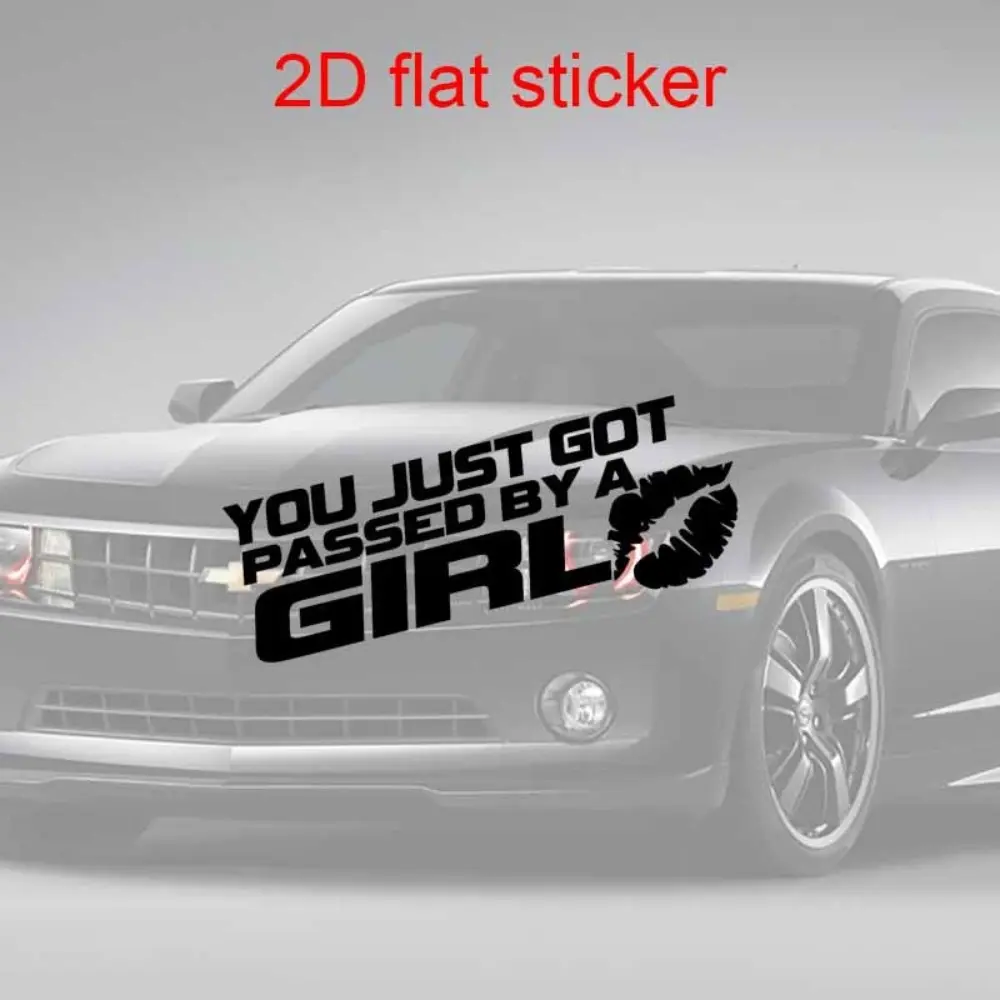 1PC Street Trendy Cool Logo Sticker, Stick on car bodies, black-white slogan and lip print decor has cool vibe, Female car owners use as female attitude cool decoration Car Stickers, Automotive Decals