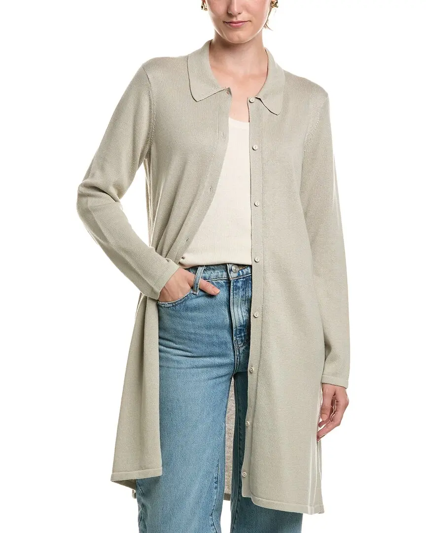 EILEEN FISHER Petite Collared Cardigan
