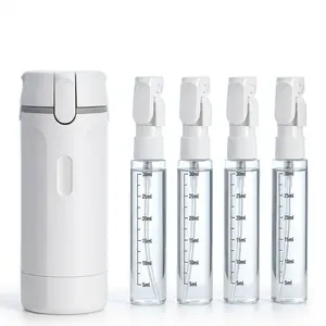 4-in-1 Travel Dispenser Bottle – Leakproof TSA Approved Toiletry Container, Space Saving Shampoo & Lotion Pump, Easy Press No-Mess Travel Essential