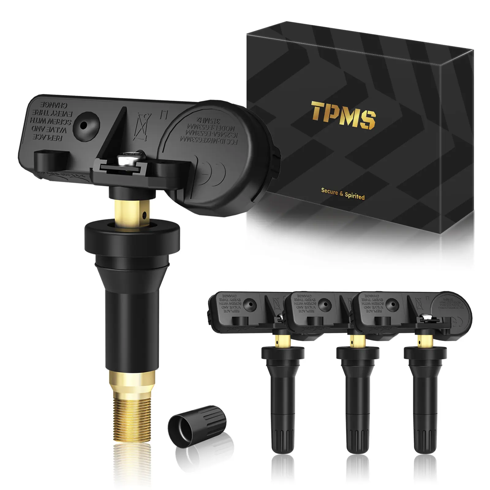 PUMBOAT TPMS Chevrolet 315MHz Pre-Programmed Compatible with Trax(13-22)|Suburban1500/2500(07-19)|Traverse(09-17)|Camaro(10-15)|Impala(05-20)|Cruze(11-15)|Sonic(12-20)/#13598771(Set of 4) Tire Sensor