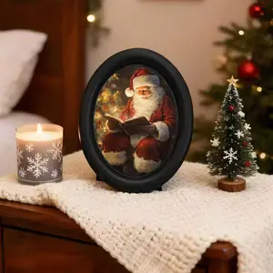 Vintage Santa Reading Wall Decor, Gothic Victorian Style 3D Mural, Handmade Photo Transfer Print, Perfect for Halloween Christmas Thanksgiving, Wall Hanging Ornament