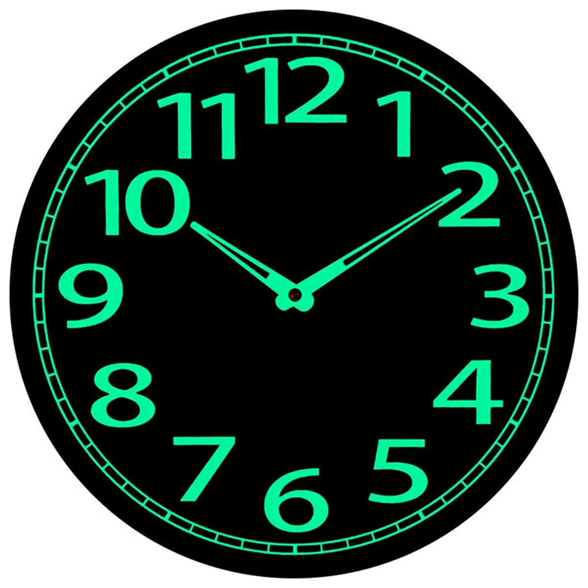 12-In Round Frameless Hanging Wooden Wall Clock - Silent Non-Ticking, Light-Absorbing Luminous, Easy Hand Installation, Modern Home Room Decor for Bedroom, Living Room