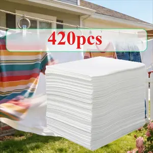 420pcs Color Catcher Laundry Sheets, Prevents Dye Transfer, Allows Mixed Washing, Bright Results, Suitable for Clothes, Bedding, Socks, Home Use