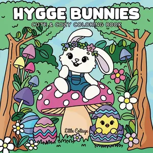 Hygge Bunnies: Cute and Cozy Coloring Book for Adults and Kids Featuring Adorable Bunnies, Cozy Easter Scenes, and Comfy Designs for Stress Relief and Relaxation (Hygge Coloring)