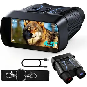 4K Infrared Night Vision Binoculars, Rechargeable 854x480 Resolution, 4.5 Inch Screen, 8x Zoom, 32GB TF Card, Perfect for Halloween & Christmas Gifts