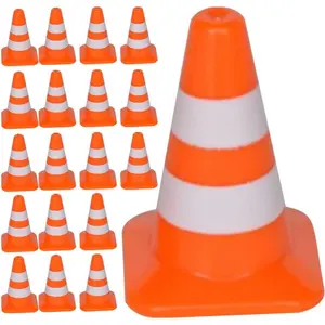 30Pcs Mini Traffic Cones Barricades Miniature Traffic Scene Roadblock Toys Kids Educational Cognitive Road Sign Models