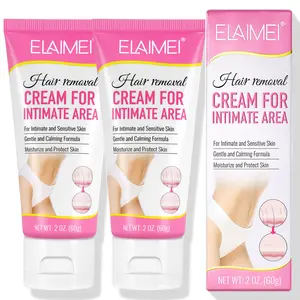 ELAIMEI Private Parts Hair Removal Cream 60g, Hair Removal Gel, Gentle Hair Removal, Can Be Used On Private Parts, To Create Smooth Skin, Suitable For Underarms, Legs, Private Parts, Suitable For All Skin Types & Sensitive Skin, Unisex Hair Removal Cream