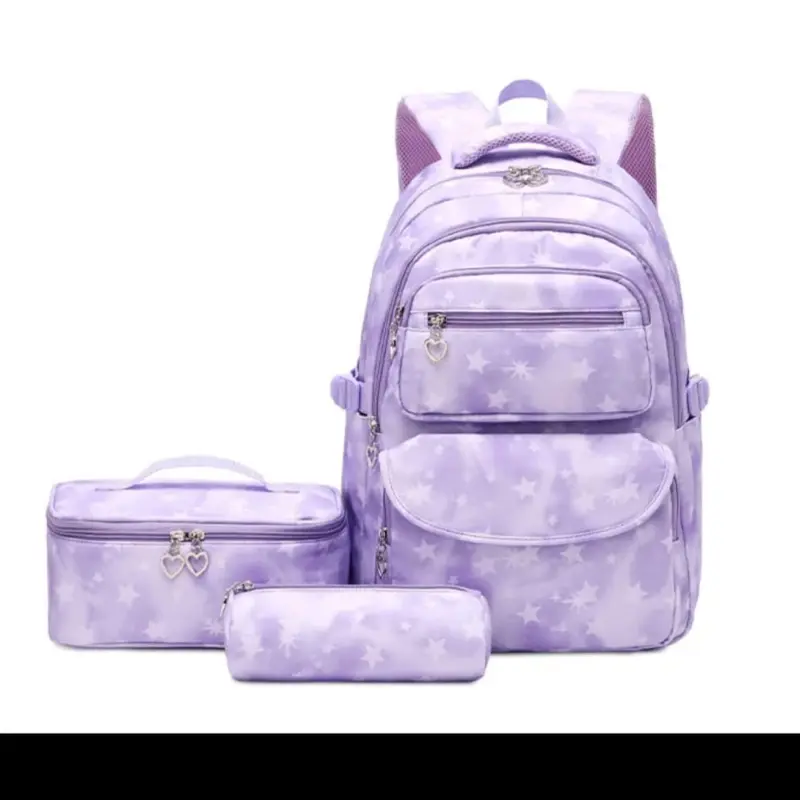 Stary Designed Backpack + Lunchbag + Pencil Bag Set for Kids Aged 5-12 Children's School Supplies